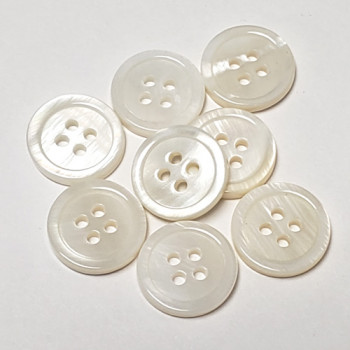 RSW-009 White Freshwater Shell Button - 5 Sizes, Priced per Dozen