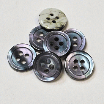 SB-020 -Smoke Mother of Pearl Look Shirt Button - 2 sizes, Priced per Dozen