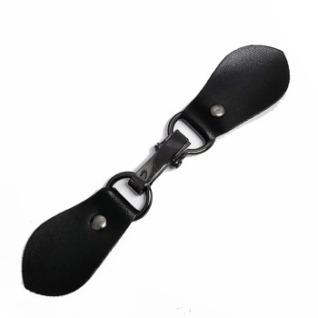 TG-100B  Frog Attachment with Black Metal Toggle and Black Leather Tabs,  5-1/2"