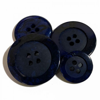 1187-Navy Marbled Button, 4 Sizes