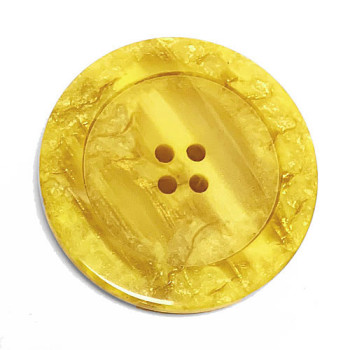 1187-Yellow Marbled Fashion Button, 5 Sizes