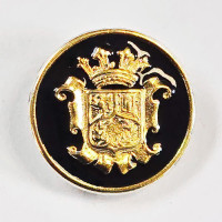 14065 Gold Blazer Button with Black Epoxy, 2 Sizes
