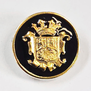 14065 Gold Blazer Button with Black Epoxy, 2 Sizes