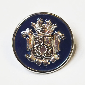 14068 Silver Blazer Button with Navy Epoxy, 2 Sizes