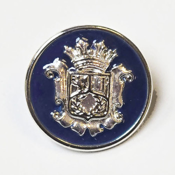 14068 Silver Blazer Button with Navy Epoxy, 2 Sizes