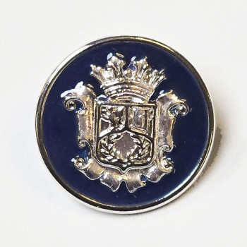 14068 Silver Blazer Button with Navy Epoxy, 2 Sizes