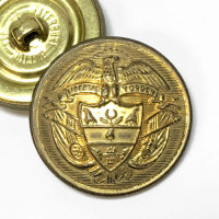 14165 - Old Gold Metal Coat and Overcoat Button, 1-1/8" 