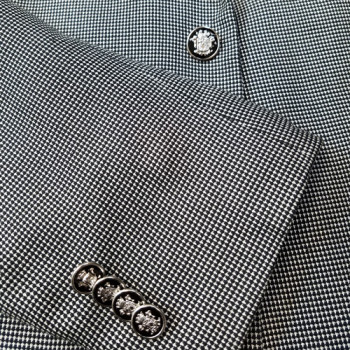 15075 Silver Blazer Button with Black Epoxy - 2 Sizes