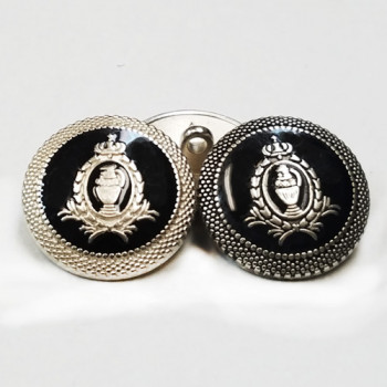 17-250B Blazer Button in Silver or Antique Silver with Black Epoxy, 3 Sizes