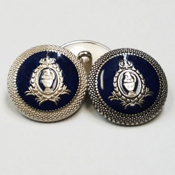 17-250N Blazer Button in Silver or Antique Silver with Navy Epoxy, 3 Sizes