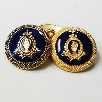 17-550N Blazer Button in Matte Gold or Antique Gold with Dark Navy Epoxy, 3 Sizes