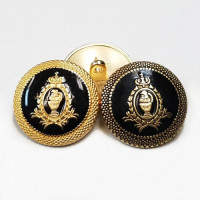 17-550B  Blazer Button in Matte Gold or Antique Gold with Black Epoxy, 3 Sizes