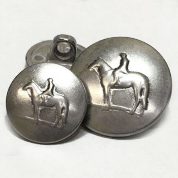 241076-Matte Silver Metal Equestrian Button - 2 Sizes