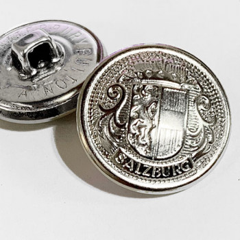 29612 Bright Silver Salzburg Crest Button, 3/4" Front Size Only