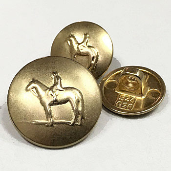 320535-Matte Gold Metal Equestrian Button - 2 Sizes