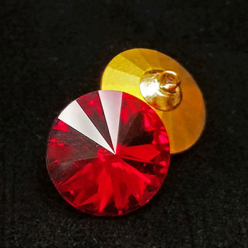 4007 Vintage Red Swarovski Crystal Rhinestone Button