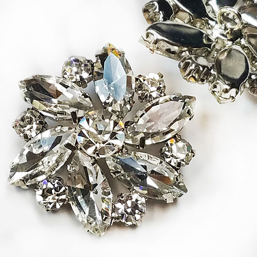 7150 Large Crystal Rhinestone Button, 34mm