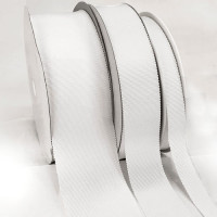 8000  Col. 1 White Petersham 100% Polyester    Grosgrain Ribbon, 10 Sizes - Sold by the Yard