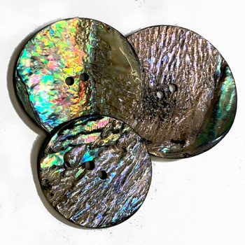 AA-1142 - Large,  NZ Abalone Shell Button with Weathered Surface, 3 Sizes 