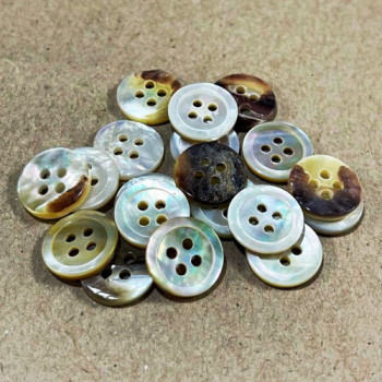 AG-17 Natural Agoya Shell Button, 2 sizes  - Sold by the Dozen