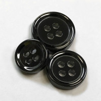 AZC-003 Black Ceramic Zirconia Shirt Button -  2 Sizes, Priced per Dozen 