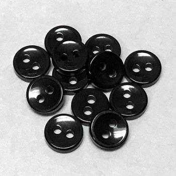 BB-05-D Black 2-Hole Doll Buttons, 6mm - Priced by the Dozen