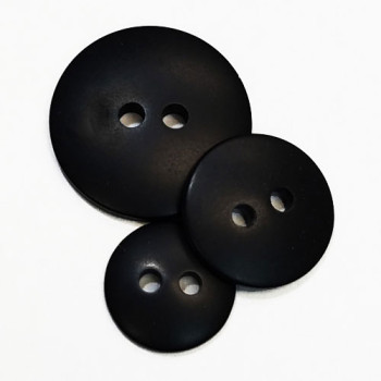 BB-102D Matte Black 2-Hole Button - 6 Sizes, Priced by the Dozen