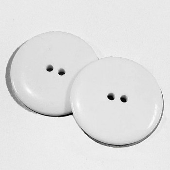 BB-1010P Large, Polished White, 2-Hole Button, 1-3/8" - Priced by the Dozen