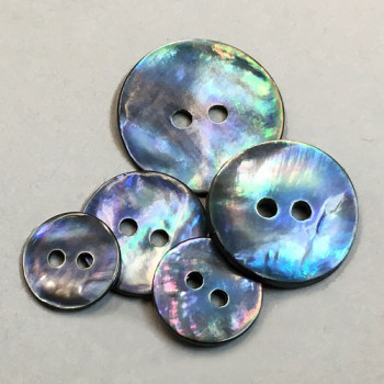 BL-110 Blue Smoke Agoya Shell Button - Sold by the Dozen, 5 Sizes BL-110 Blue Smoke Agoya Shell Button - Sold by the Dozen, 5 Sizes