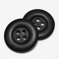 BL-490 Matte Black 4-Hole Uniform Button, 2 Sizes - Priced per Dozen