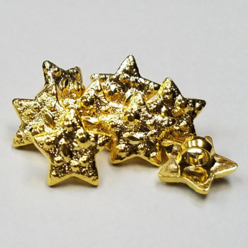 BTP-13 Gold Star Buttons, 100 Piece Bag