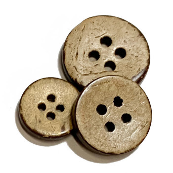 CO-614-Four Hole Coconut Button - 6 Sizes, Priced by the Dozen