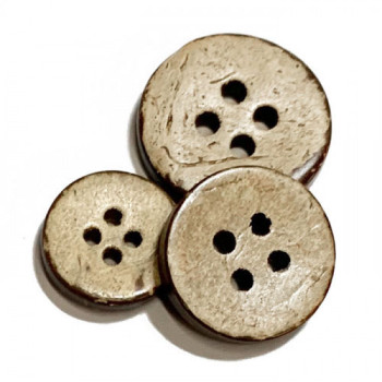 CO-614-Four Hole Coconut Button - 6 Sizes, Priced by the Dozen