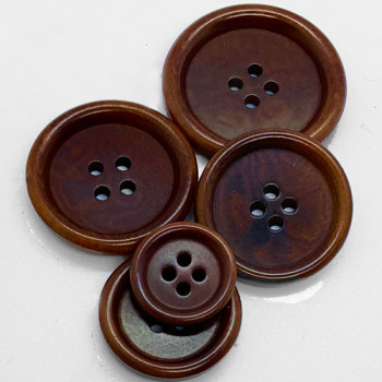 CZ-45 Genuine Corozo Button in Saddle Brown - 5 Sizes