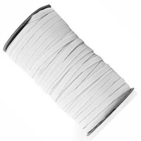 EL-1280 White, 1/4 Inch Braided Elastic — Sold in 12 and 36 yard lengths