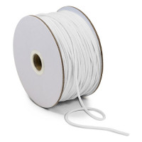 EL-1004 White, 2mm Soft Knit Elastic Cording — Sold in lengths of 36 Yards
