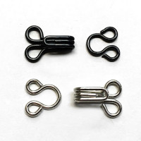 FSN-01-Metal Hook and Eye, Black or Silver - 2 Sizes - Sold in Sets of 10 