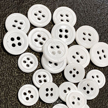 FWS-001-G White Freshwater Shell Shirt and Blouse Button - 2 Sizes, Priced per Gross (144 pcs = 1 gr)