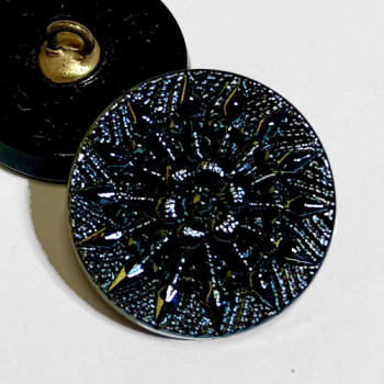 G-13569 Iridescent Blue Glass Button 