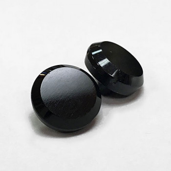 G-5360 Petite Black Glass Button, 11.5mm