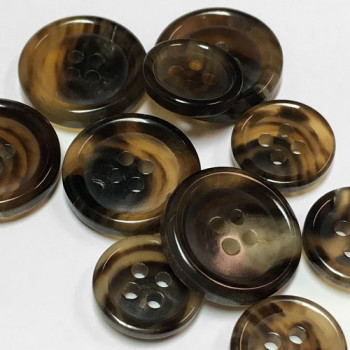 GH-01 Mottled Brown Genuine Horn Suit and Pant Button, 2 Sizes GH-01 Mottled Brown Genuine Horn Suit and Pant Button, 2 Sizes