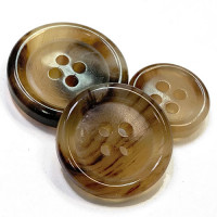 GH-05 Light Brown Genuine Horn Suit Button, 3 Sizes