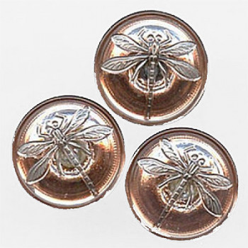 GL-1320 Glass Dragonfly Button, 3/4"