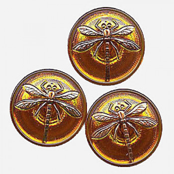 GL-1994 Glass Dragonfly Button, 3/4"