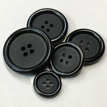 HM-001 Black Suit, Jacket, and Overcoat Button, 5 Sizes