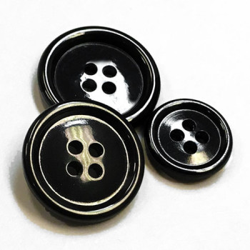 HN-101 Polished Black Suit Button - 4 Sizes