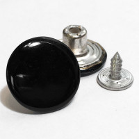 JB-18  Jean Button - Polished Black Finish, Sold by the Dozen
