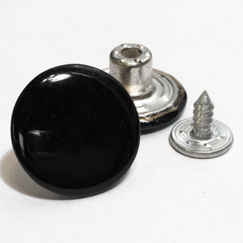 JB-18  Jean Button, Polished Black, 17mm - Sold by the Dozen