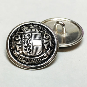 JHB-98160-Antique Silver Crest Button, 11/16" Size Only JHB-98160-Antique Silver Crest Button, 11/16" Size Only