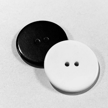 KB-814 Large, Polished Black or White Button, 7 Sizes - Priced by the Dozen 